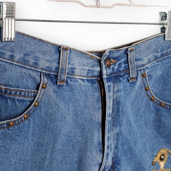 Gazoz Womens Blue Denim Cotton High Waisted Vintage Jean Shorts Size 11 - Picture 2 of 8